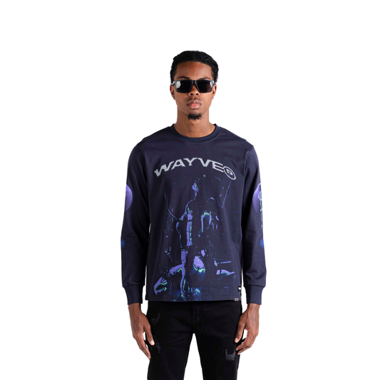 Cybergirl Long Sleeve Shirt - Dark Blue