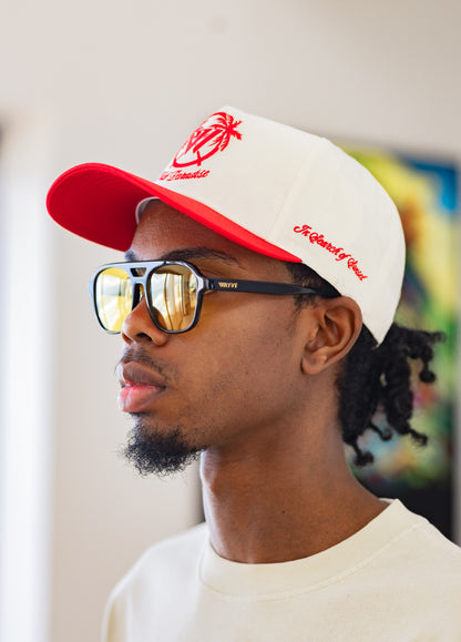 Club Paradise Snapback - Antique White & Red