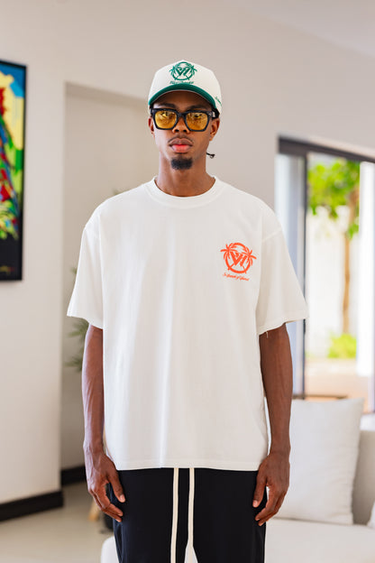 Club Paradise Snapback - Antique White & Green