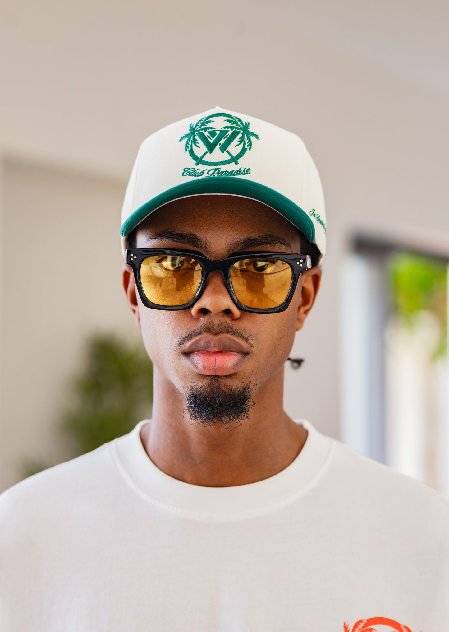 Club Paradise Snapback - Antique White & Green